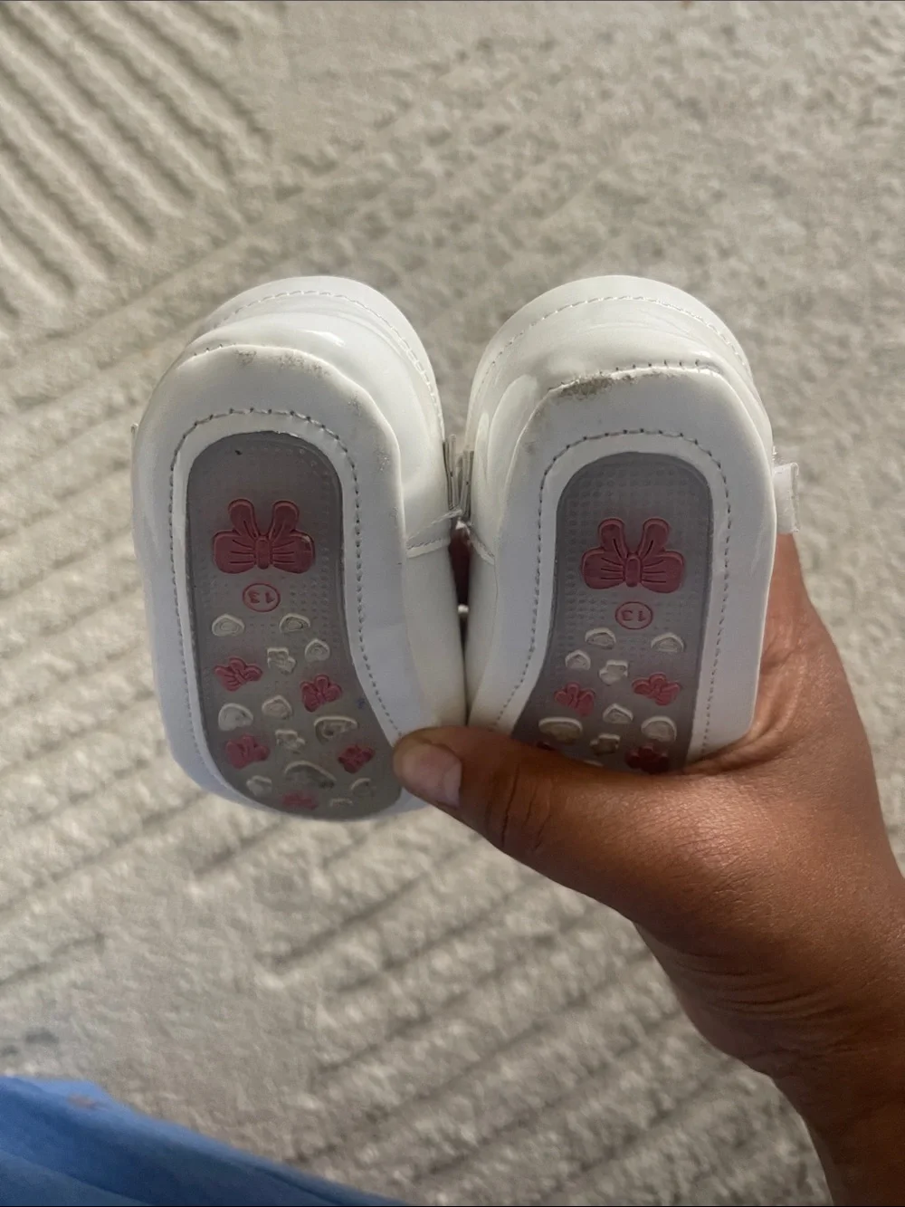 Source Unknown White Bow Strap Baby Walker Shoes
